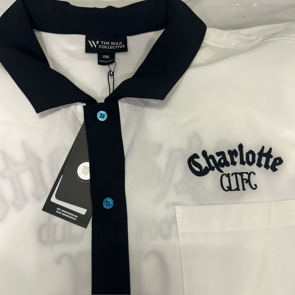 Men's The Wild Collective  White Charlotte FC Bowler Button-Up Shirt - Picture 5 of 8